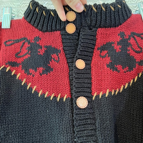 Children’s Cowboy Knit Sweater Leather Buttons - Picture 3 of 4